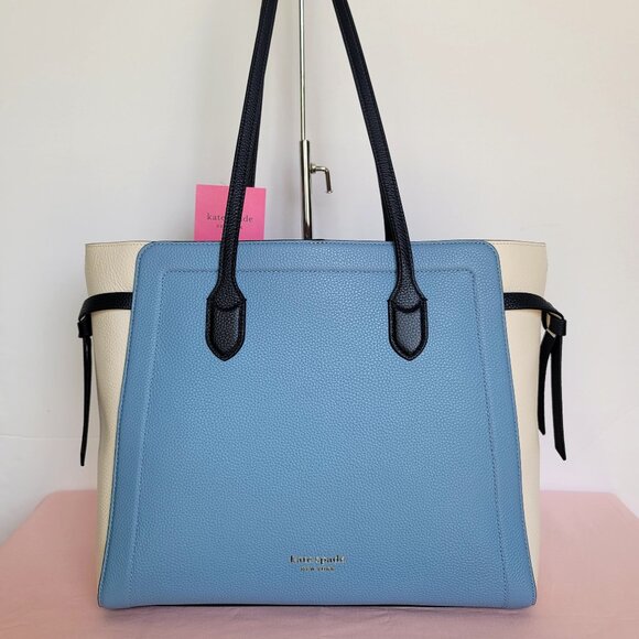 KATE SPADE Handbags - KATE SPADE Knott Colorblocked Pebbled Leather Large Tote- Morning Sky Multi 🎈⭐